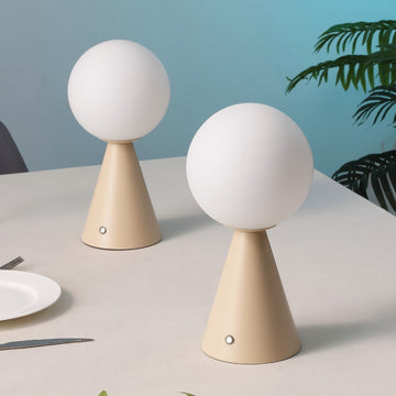 Macie 11.75" Modern Minimalist Globe Rechargeable/Cordless Dimmable Integrated LED Table Lamp with Touch Sensor